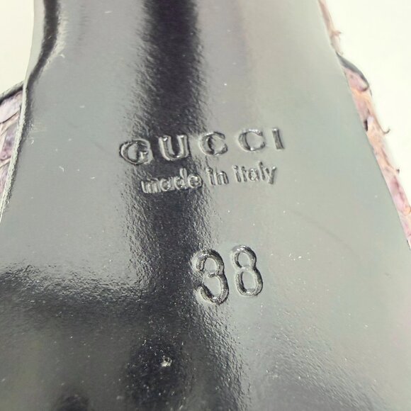 Gucci Platform Heels Python Purple Size 38 Runway Exotic Leather Stiletto - Picture 9 of 11